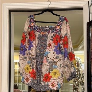 Johnny Was Multicolor Floral Blouse